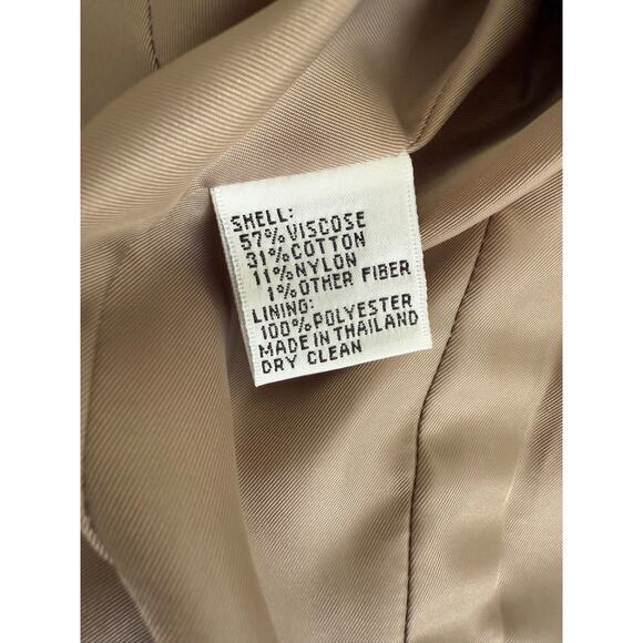 Talbots Tweed Blazer Jacket Italian Fabric Career‎ Office Beige Metallic Sz 4 - Picture 10 of 14
